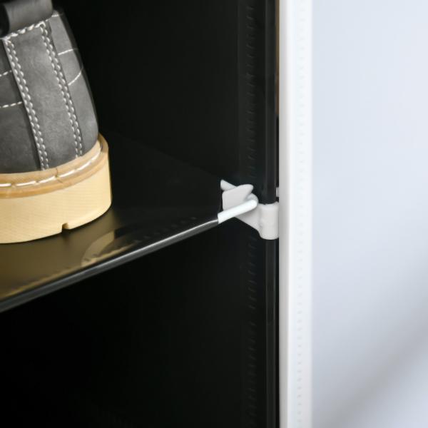 Armário Modular de Plástico Armário com 12 Cubos Organizadores de Sapatos Roupas Brinquedos 125x32x125cm Branco e Preto