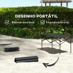 Mesa de Campismo Dobrável de Metal com Tampo Enrolável e Bolsa de Transporte Mesa de Piquenique Portátil 95x55x50 cm Preto