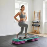 Step para Fitness Antiderrapante Altura Regulável 3 Níveis de 10/15/20 cm para Exercício 110x40x20 cm Multicolor