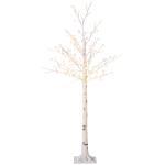 Árvore Cerejeira com 120 Luzes LED IP44 Banco Quente com Luz Ajustável em 3 Modos 21x21x150 cm Branco