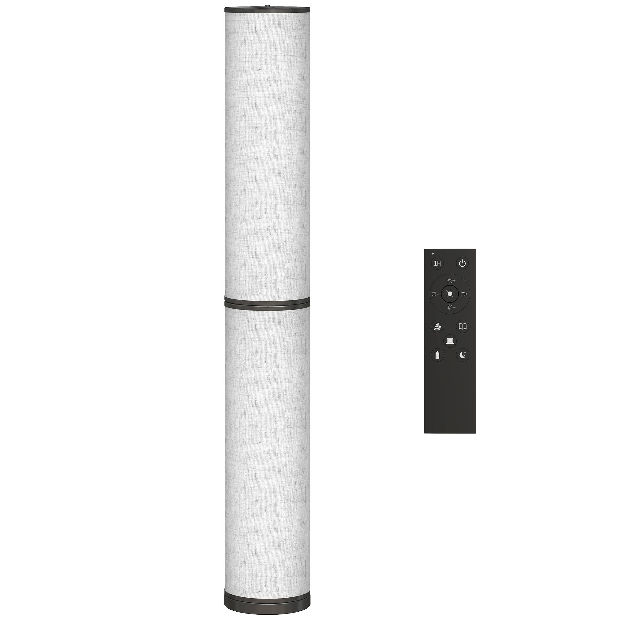 Candeeiro de Pé Moderno Candeeiro de Sala com Brilho Temperaturas de Cor Ajustáveis 3000K - 6000K Controle Remoto Magnético Temporizador para Quarto Escritório Decoração Ø20x135 cm Bege