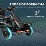 Kart a Pedais para Crianças com Assento Ajustável Pneus de Goma Travão de Mão para Crianças de 5 - 12 Anos 121x58x61 cm Branco