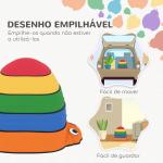 Conjunto de Pedras de Equilíbrio Empilháveis para Crianças de 5 Peças com Forma de Joaninha e Antiderrapantes Multicolor