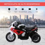 Mota Elétrica BMW para Crianças entre 18 - 36 Meses 6V com Faróis Música e Velocidade Máx. de 2,5 km/h 66x37x44 cm Vermelho