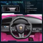 Carro Elétrico Lamborghini SIAN 12V para Crianças de 3 - 8 anos com Controle Remoto Abertura da Porta Música MP3 USB e Faróis 108x62x40cm Rosa