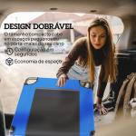 Espreguiçadeira Dobrável com Encosto Ajustável em 4 Posições, Alças e Encosto de Textilene Suporta até 120 kg 175x58x68 cm Azul