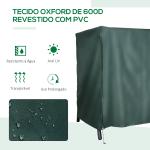 Capa para Móveis de Jardim Capa Protetora para Baloiços de Exterior com Zíper 205x124x164cm Verde