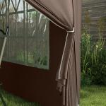 Tenda de Jardim com Paredes Laterais Amovíveis Janelas Porta com Fecho de Correr e Bolsa de Transporte 295x295x196 - 258 cm Café