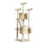 Arranhador para Gatos Centro de Atividade com Poste Cor: Bege - 60 x 50 x 180 cm