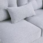 Sofá de 2 lugares Poltrona de dois lugares para sala de estar com almofadas e assento acolchoado fronha lavável 140x78x83 cm cinza claro