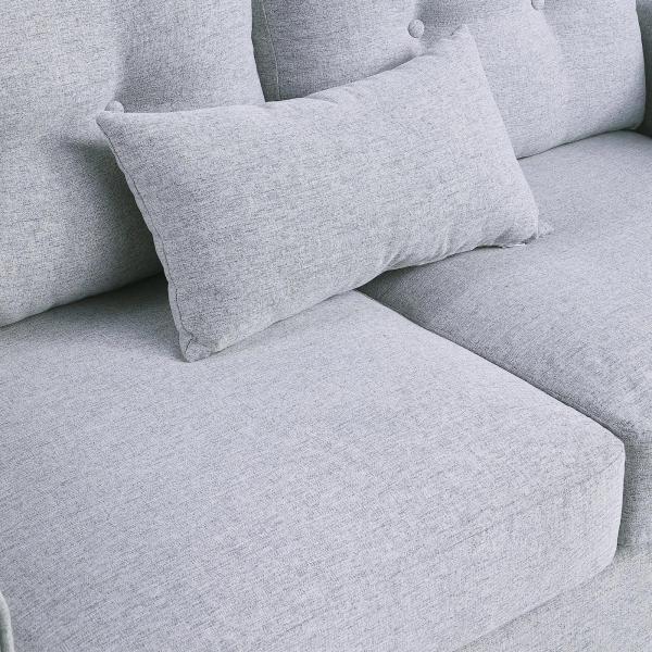 Sofá de 2 lugares Poltrona de dois lugares para sala de estar com almofadas e assento acolchoado fronha lavável 140x78x83 cm cinza claro
