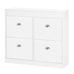 Móvel Sapateira de 4 Portas Estreita com Prateleiras Ajustáveis e Removíveis Capacidade de 16 Pares para Corredor Entrada 98x24x83cm Branco