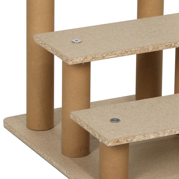 Escada para Animais de Estimação com 3 Degraus 2 em 1 com Capa Removível e Lavável Escada para Cães Gatos 35x46x35 cm Cinza