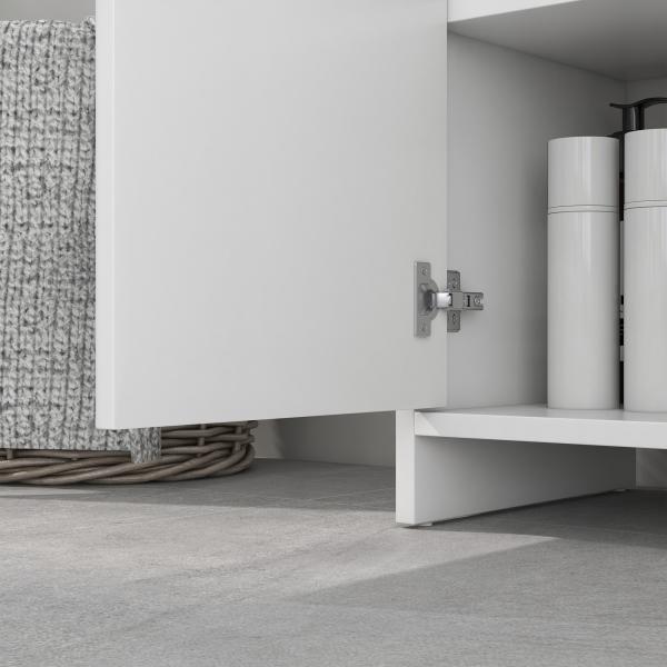 Móvel para Lavatório Pousar Moderno com Prateleira Anti - Tombo Carga 40 kg 60x30x60 cm Branco