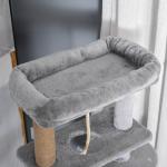 Árvore Arranhador para Gatos com Plataforma Caverna Rede postes de Juta Corda e Bola Suspensa 48x48x120 cm Cinza