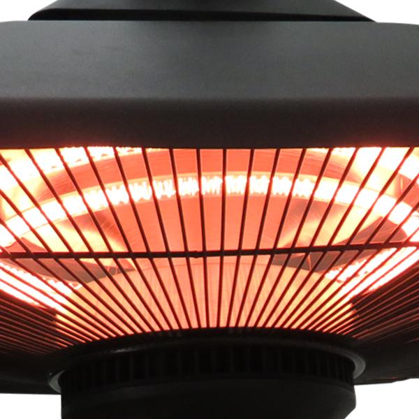 Aquecedor de Teto com Controlo Remoto 1000/2000W 43x43x25 cm