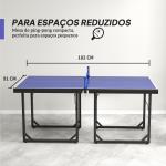 Mesa de Ping Pong Dobrável Mesa de Ping Pong Profissional com Rede e Estrutura de Aço para Interior e Exterior 182x91x76 cm Azul