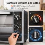 Mini Forno Elétrico de Bancada 46 L com Convecção Espeto Giratório e Temporizador 1800 W