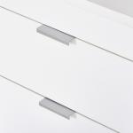 Mesa de Computador com Gaveta Armário Pés em Forma Retangular112,5x50x75,5 cm Branco e Madeira