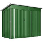 Abrigo de Jardim Exterior 2,7 m² 234x132x185 cm com Três Portas Fechadura e Grelhas de Ventilação Verde