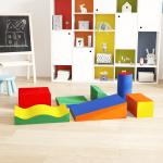 Conjunto de 7 Blocos de Espuma para Crianças de 1 - 3 Anos Blocos de Construção para Escalar e Gatinhar 60x40x11 cm Multicor
