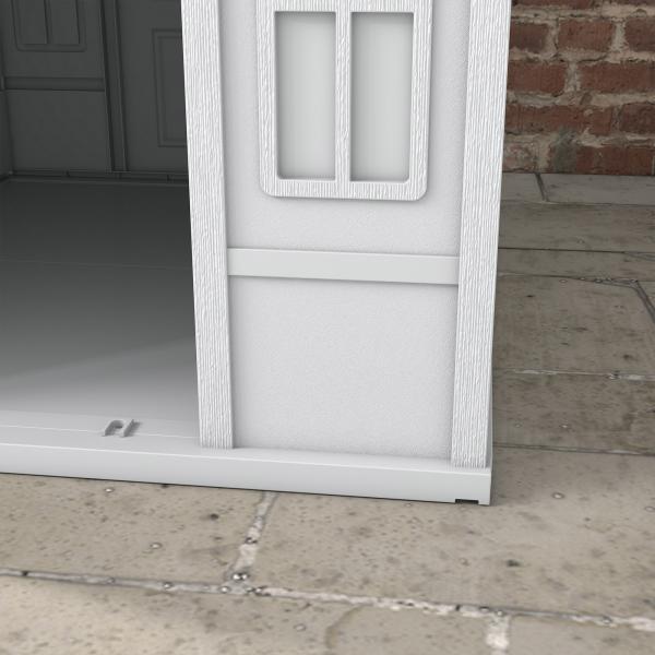 Casa para Cães 84,2x98,2x82 cm Casa para Cães com Janelas e Teto com Imitação de Telhas Casota para Cães Cinza