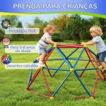 Cúpula de Escalada Conjunto de Cúpula Geométrica Parque Infantil para 3 - 8 Anos para Jardim Ø183x90 cm Vermelho e Azul