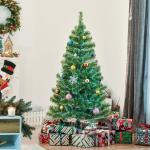 Árvore de Natal Artificial 150cm com 416 Ramos e Suporte de Metal Decoração Interior Sala de Estar Festas Ø75x150cm Verde