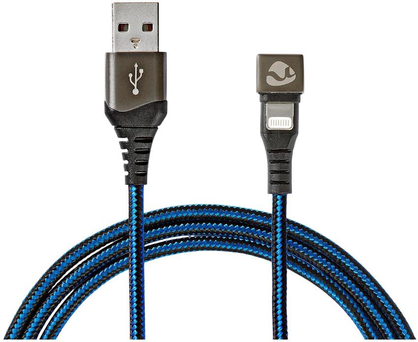 Cabo USB - A Macho - Apple Lightning 8 - Pinos Macho Preto/Azul (1m) - NEDIS