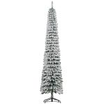 Árvore de Natal Estreita Nevada 240 cm com 603 Ramos e Suporte Metálico Dobrável para Sala de Estar, Interior, Verde