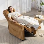 Poltrona Relax Reclinável Manual Estofada em Veludo com Apoio para Pés 73x86x100 cm Marrom
