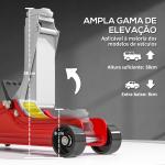 Macaco Hidráulico para Carro 2,5T Altura de Elevação 80 - 380 mm com Perfil Baixo e Rodas para Automóvel SUV Vermelho