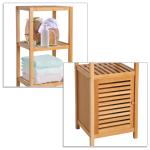 Estantes de bambu para o banheiro Armário alto Livraria Organizador 4 Níveis 1 Porta 36x33x140cm