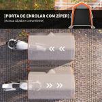 Tenda Garagem Portátil 2,4x1,8 m para Carro Impermeável com Porta Zipada e Enrolável, Janelas UPF30+ Cinzento Claro