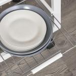 Carrinho de cozinha multifuncional com gavetas Cestas Prateleiras de especiarias Toalheiro Rodas 92x37x82 cm Branco