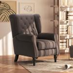 Poltrona de Sala de Estar Poltrona Moderna para Dormitório com Pés de Madeira Poltrona Individual 74x86x102 cm Marrom
