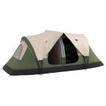 Tenda de Campismo Familiar para 5 - 6 Pessoas Dobrável com 2 Quartos e Bolsa de Transporte 450x215x180 cm Verde e Marrom