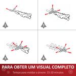 Árvore de Natal Automática 150 cm com 378 Ramos 41 Decorações Suporte em Aço Base Dobrável e Removível Verde