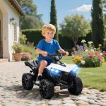 Quad Elétrico Infantil 6V Quad para Crianças dos 37 aos 72 Meses Velocidade até 3 km/h Faróis e Música 70x42x45 cm Branco