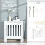 Cobertura Radiador 78x19x81 cm Cobertura para Radiador de MDF com Desenho Moderno e Prateleira Branco