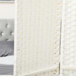 Biombo de 4 Painéis Separador de Ambientes Dobrável 160x170 cm para Sala de Estar Dormitório Escritório Branco