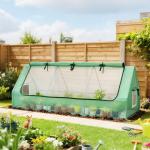 Estufa de Jardim Mini Estufa 240x90x90 cm com Janelas de Malha e Estrutura de Aço para Cultivar Verduras e Flores Verde