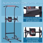 Torre de Exercícios Estação Multifuncional Altura Ajustável com 7 Orifícios para Treinamento Fitness para Casa Academia Escritório Carga Máxima 120kg 123x98x189 - 239cm Preto e Vermelho