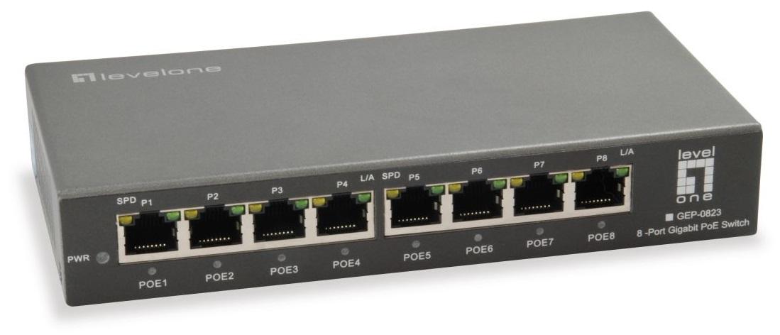 Switch 8 Portas 10/100/1000Mbps GEP - 0823 - LEVEL ONE