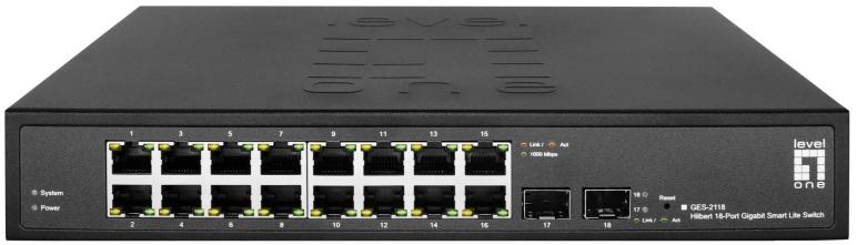 Switch 16 Portas 10/100/1000Mbps GES - 2118 - LEVEL ONE