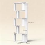 Estante de 5 Níveis em Forma de S com 10 Prateleiras para Quarto Escritório Sala 60x24x184,5 cm Branco
