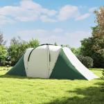 Tenda de Campismo Familiar para 4 - 6 Pessoas com 2 Dormitórios Impermeável 3000 mm com Bolsa 555x225x190 cm Cinza e Verde