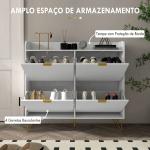 Sapateira Estreita com 4 Gavetas Basculantes e Prateleiras Ajustáveis para 16 Pares 106x24x102 cm Branco