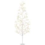 Árvore de Natal Artificial 180 cm com 384 Luzes LED Branco - Quente Ramos Flexíveis Base de Aço Branco