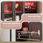 Móvel de Bar com Luzes LED RGB e Porta - Garrafas para 12 Garrafas Armário Buffet para Vinhos para Sala de Jantar Sala de Estar Preto